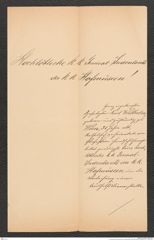 k.k. naturhistorisches Hofmuseum, Intendanzakten 1885-1896 (Hauer), Aktenzahl Z.471.w/1889, Seite 1